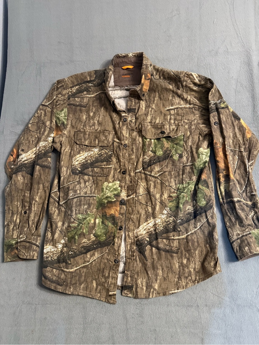 Magellan Hunt Gear Mossy Oak Long Sleeve B/u Men’s Shirt Large